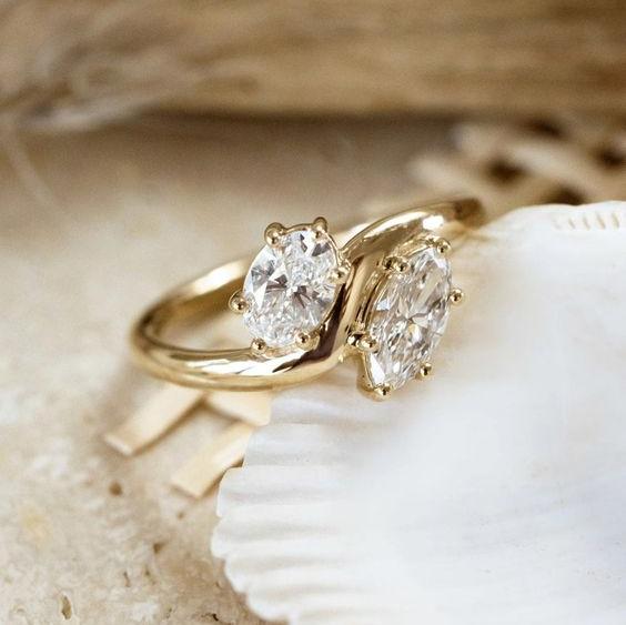 Vintage Zirconia & Gold Plated Ring-Lydieannejewelry