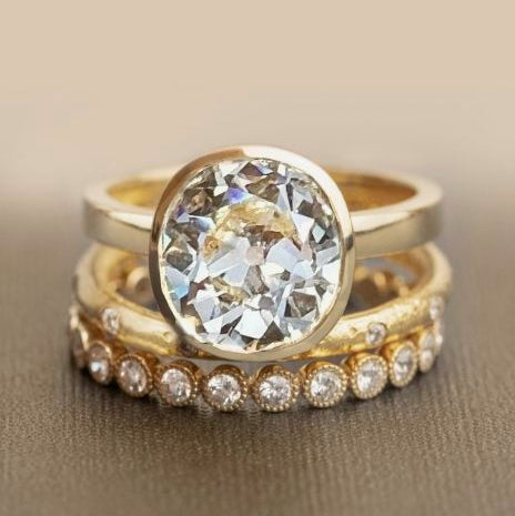 Vintage Unique Golden Ring Set-Lydieannejewelry