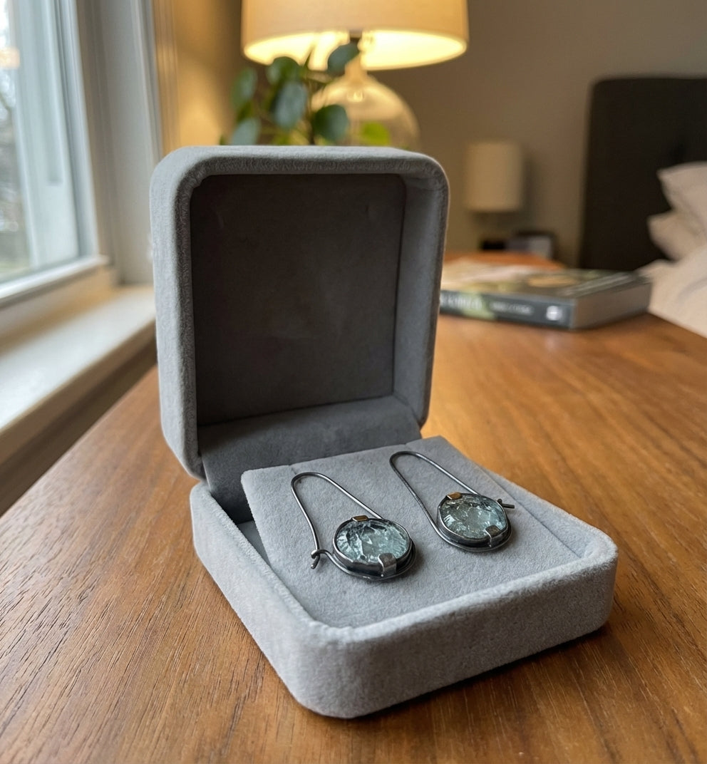 Vintage Ocean Crystal Earrings