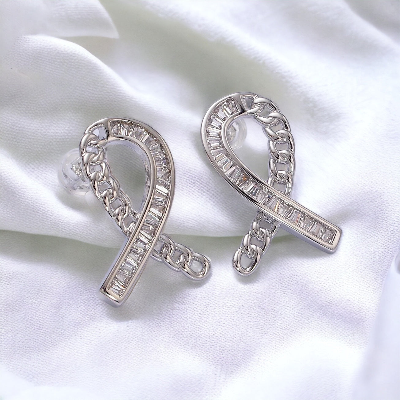 Cancer Awareness Ribbon Earrings - Gold or Silver-Lydieannejewelry