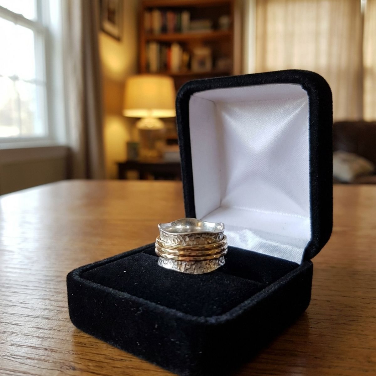 Vintage Spinner Thin Gold & Silver Ring
