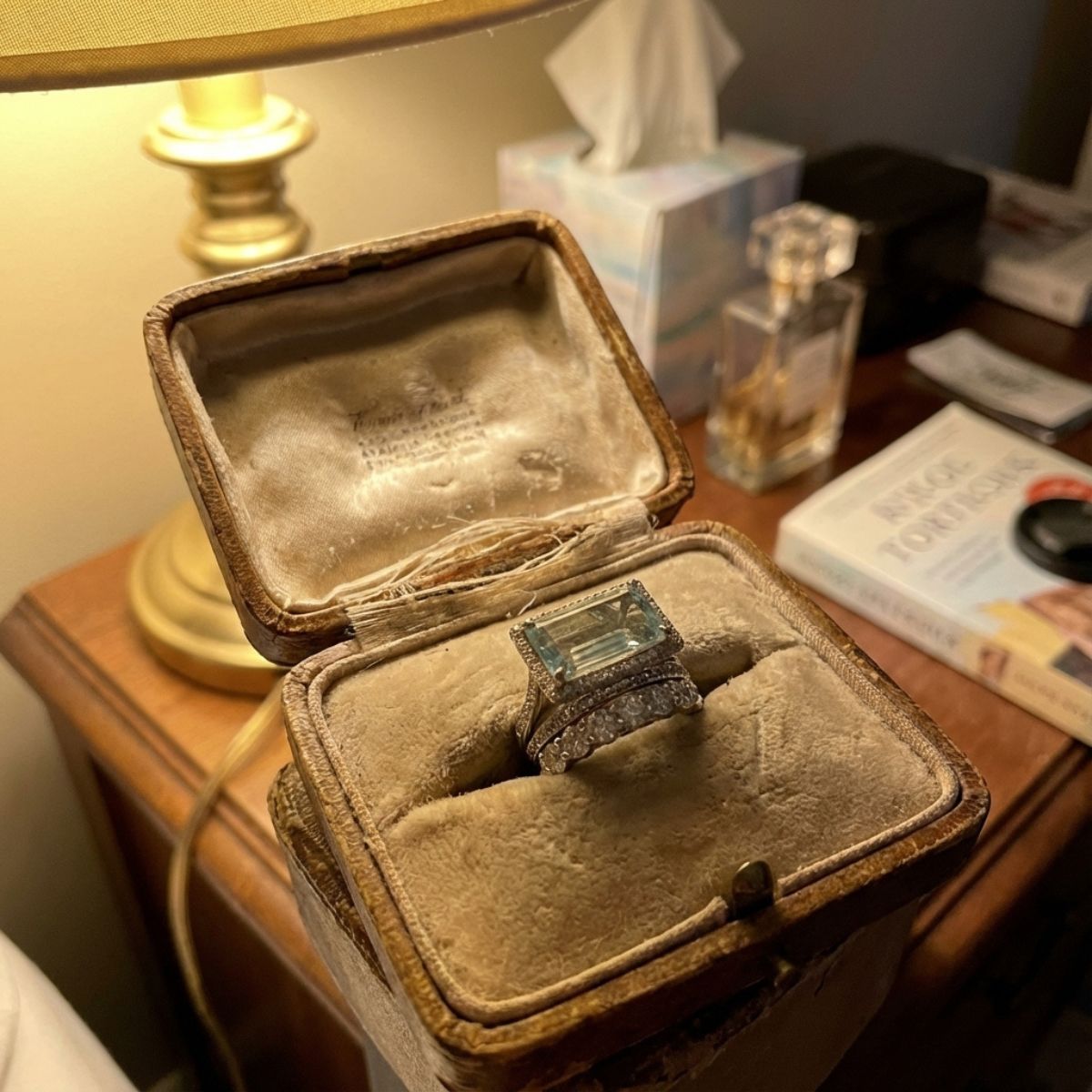 Vintage Silver Turquoise Glass Ring Set