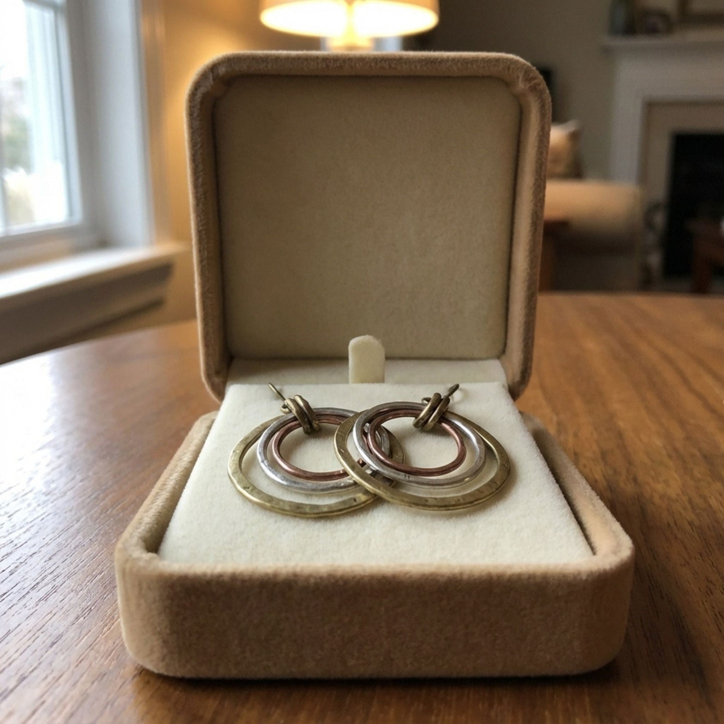 Vintage Gold & Silver Circles Earrings