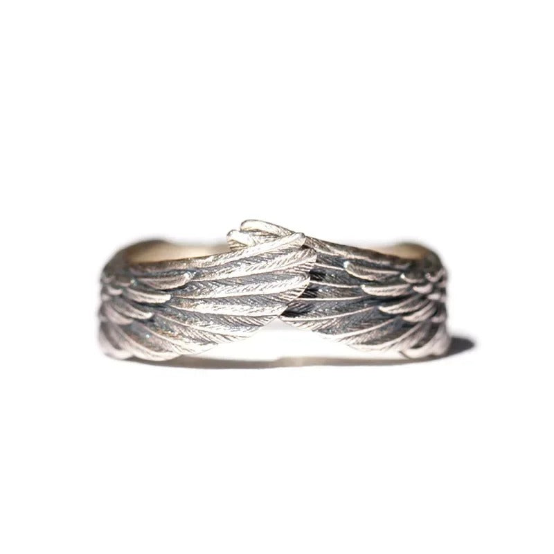 Winged Faith Silver Adjustable Ring-Lydieannejewelry