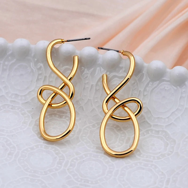 Vintage Gold Loop Twist Earrings-Lydieannejewelry
