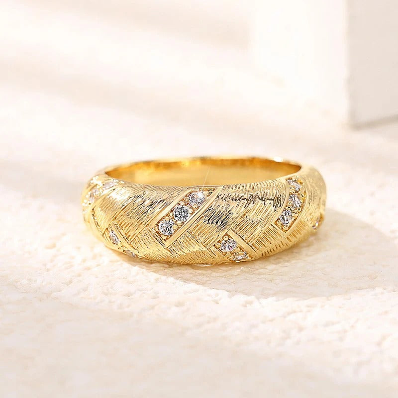 Vintage Braid Shaped Gold Ring-Lydieannejewelry