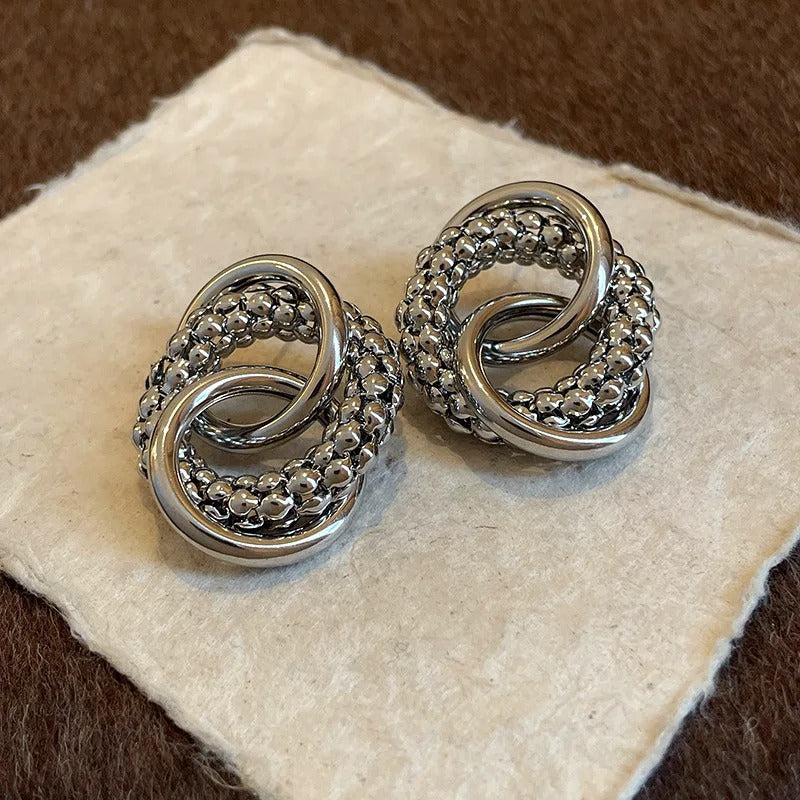 Vintage Silver Twist Knot Earrings-Lydieannejewelry