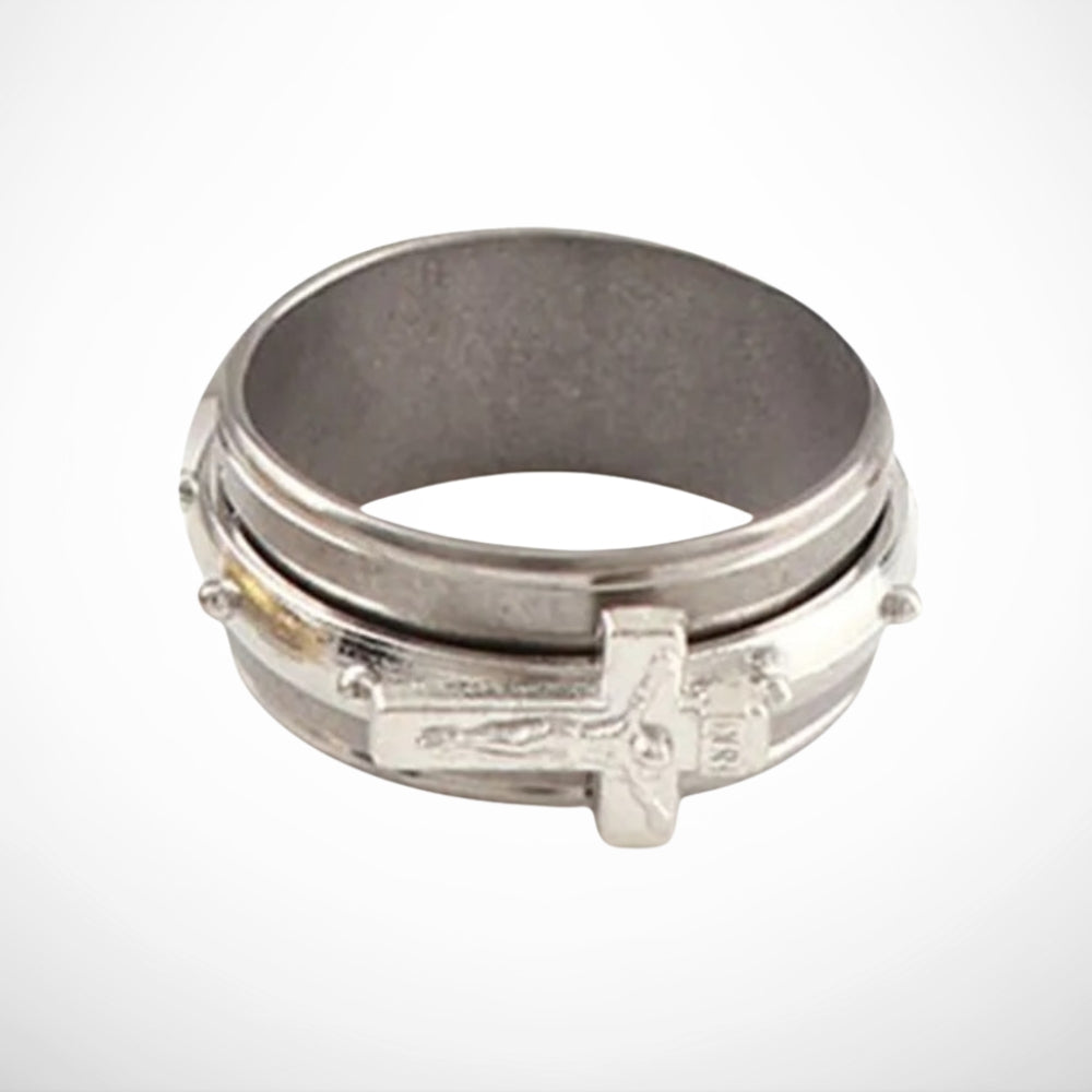 Vintage Religious Cross Silver Ring-Lydieannejewelry