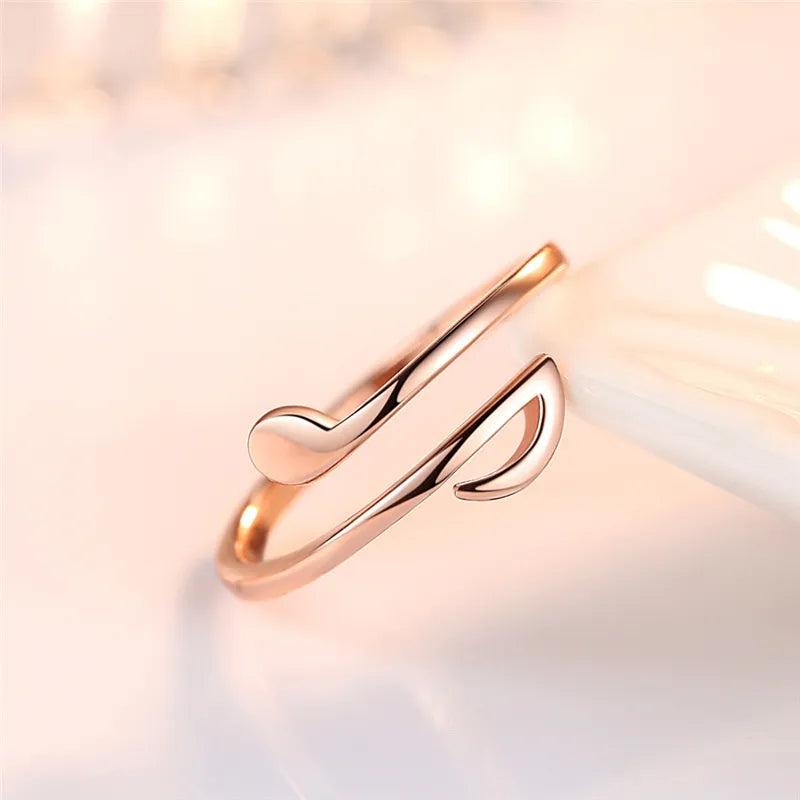 Elegant Adjustable Music Note Ring