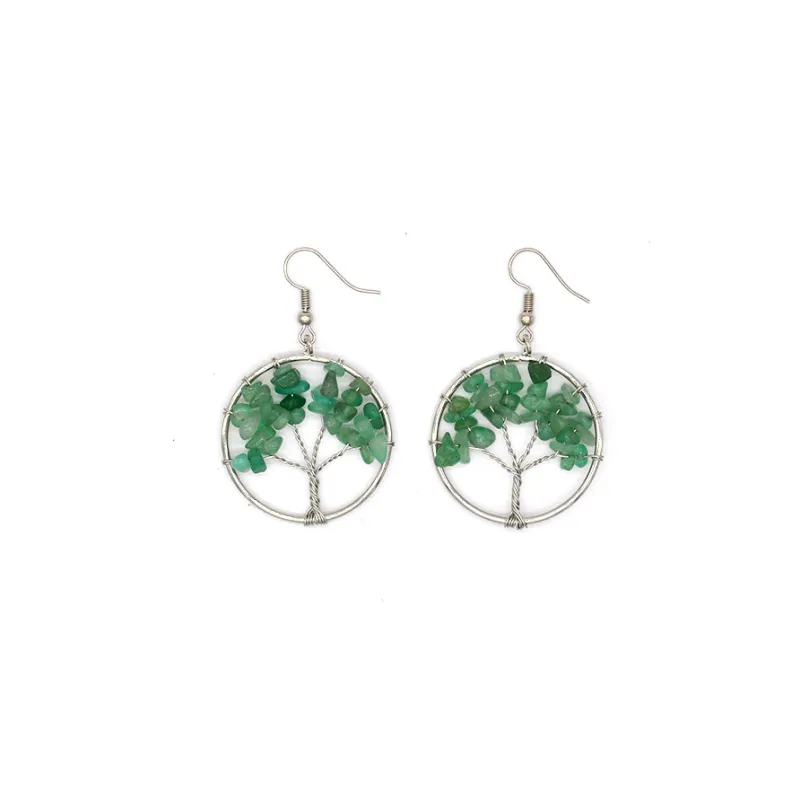 Natural Crystal Wishing Tree Earrings