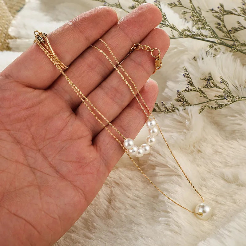 Elegant Double Pearl Necklace