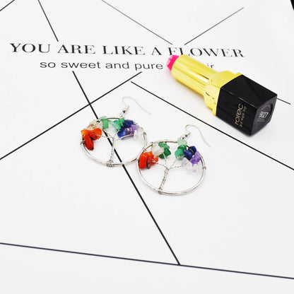 Natural Crystal Wishing Tree Earrings