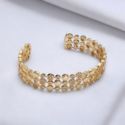 Gavriella Hexogonal Cuff Bracelet-Lydieannejewelry