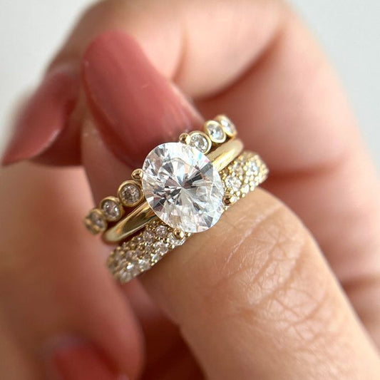 Vintage Traditional Zirconia Ring Set-Lydieannejewelry