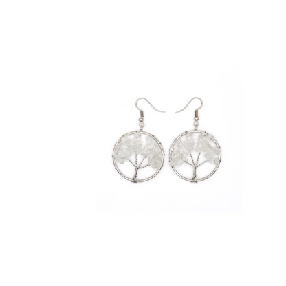 Natural Crystal Wishing Tree Earrings