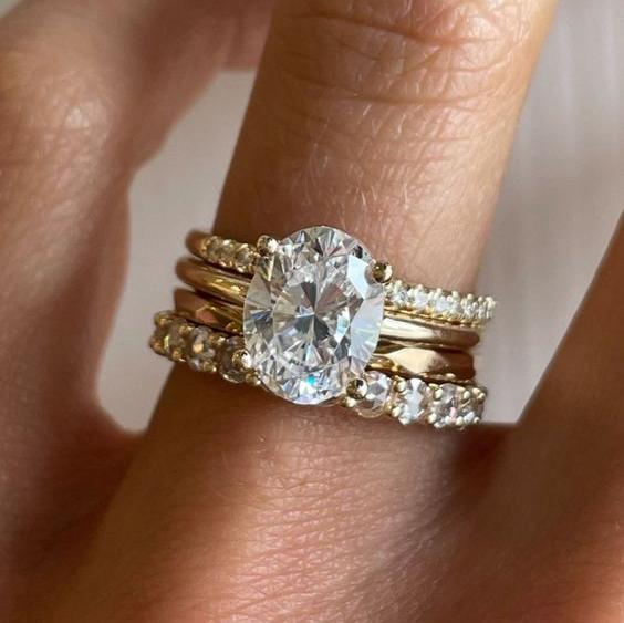 Vintage Zirconia Bright Ring Set-Lydieannejewelry