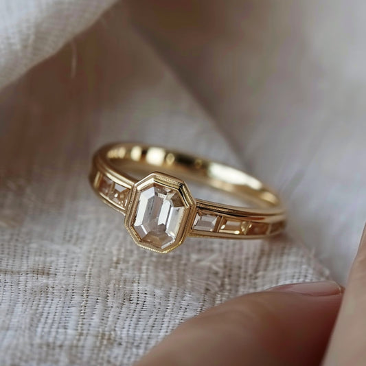 Crystal Gold Ring-Lydieannejewelry