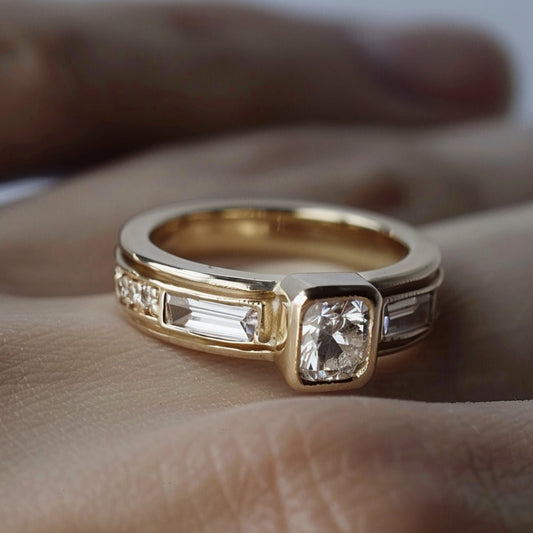 Zirconia Golden Ring-Lydieannejewelry