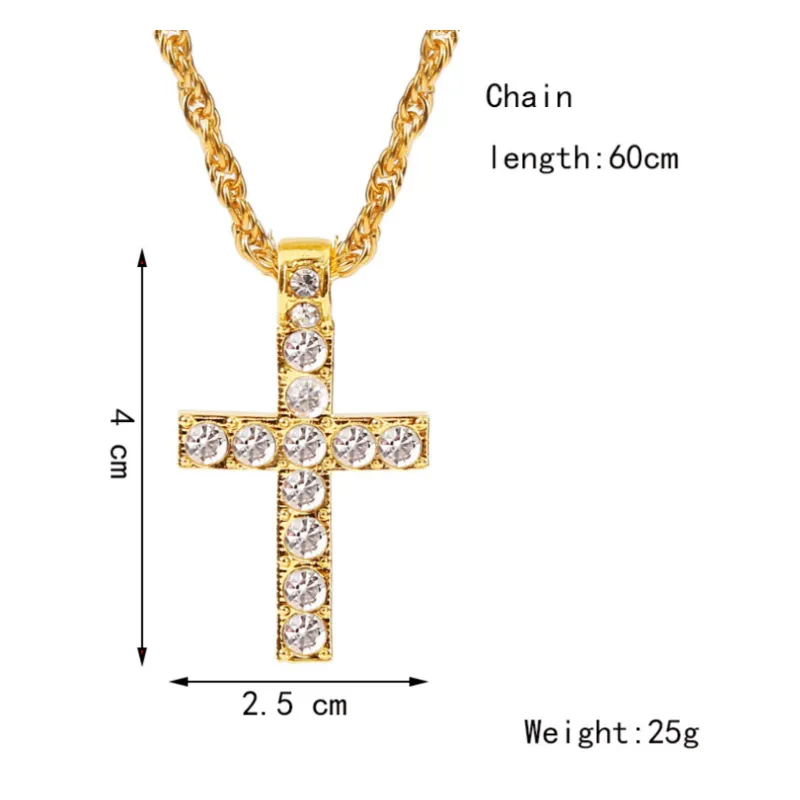 Retro Gold & Silver Cross Pendant Necklace