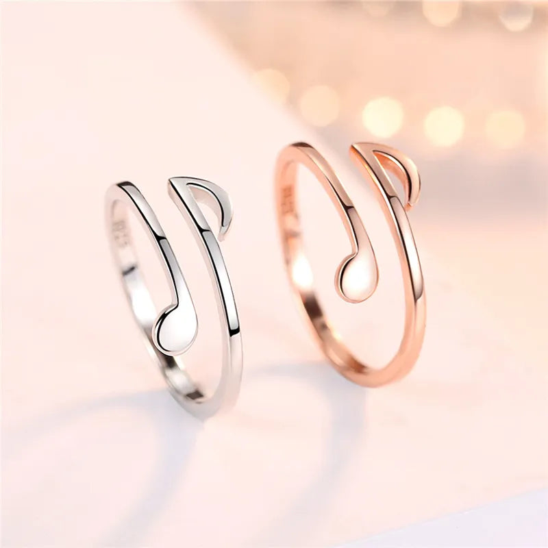 Elegant Adjustable Music Note Ring