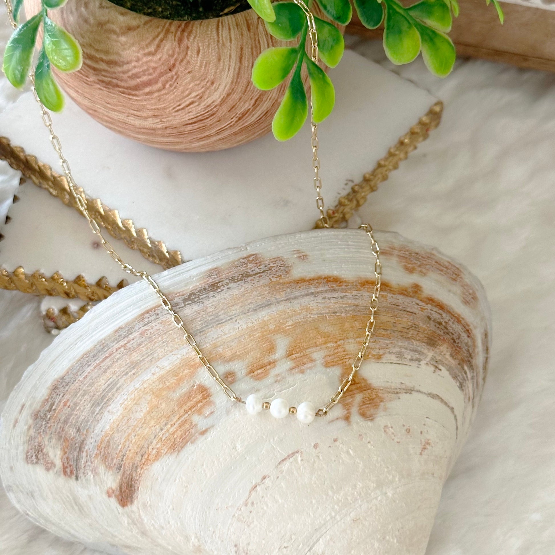 Three Wishes Pearl Necklace-Lydieannejewelry