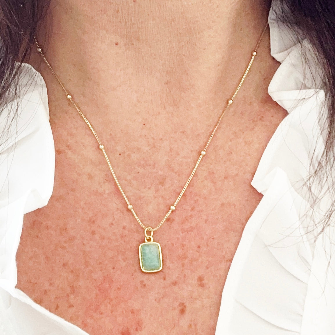 Briella Amazonite Gemstone Necklace-Lydieannejewelry