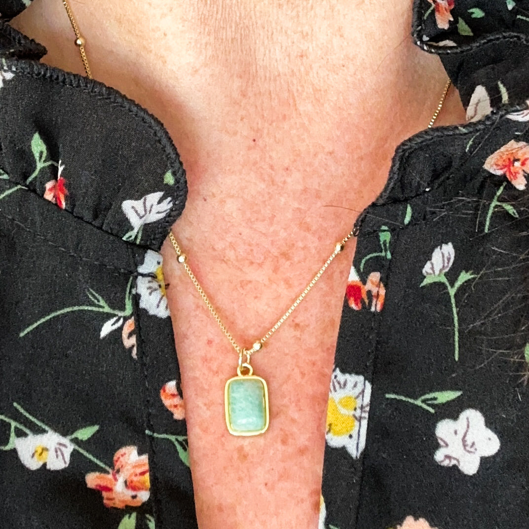 Briella Amazonite Gemstone Necklace-Lydieannejewelry