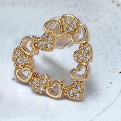 Paolina heart stud earrings-Lydieannejewelry
