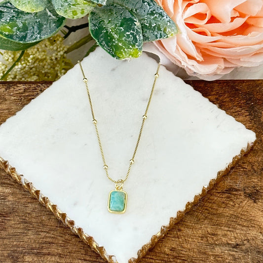 Briella Amazonite Gemstone Necklace-Lydieannejewelry