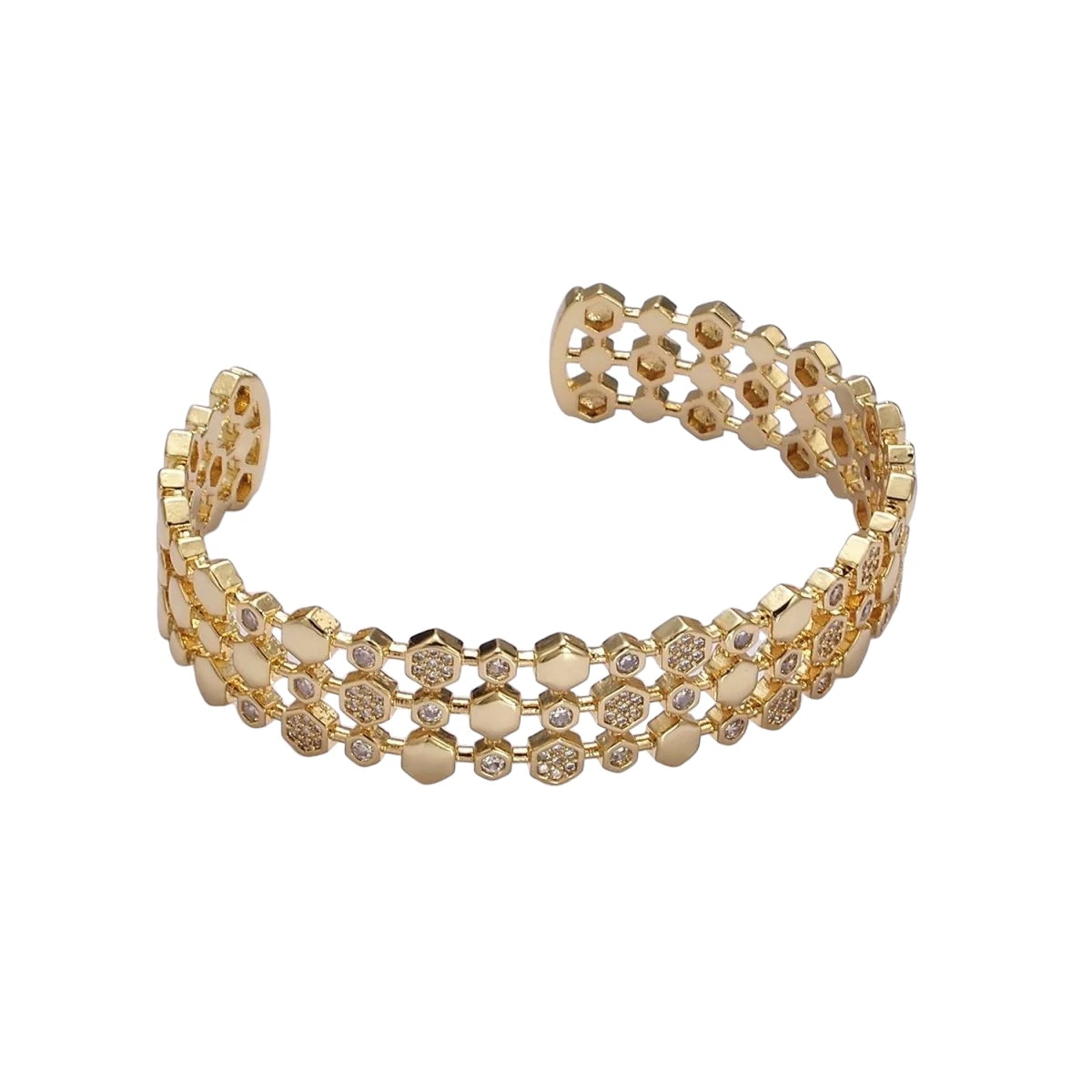 Gavriella Hexogonal Cuff Bracelet-Lydieannejewelry