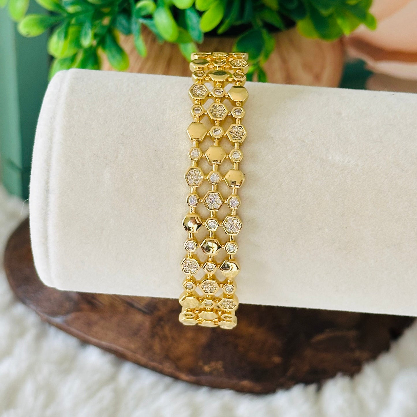 Gavriella Hexogonal Cuff Bracelet-Lydieannejewelry