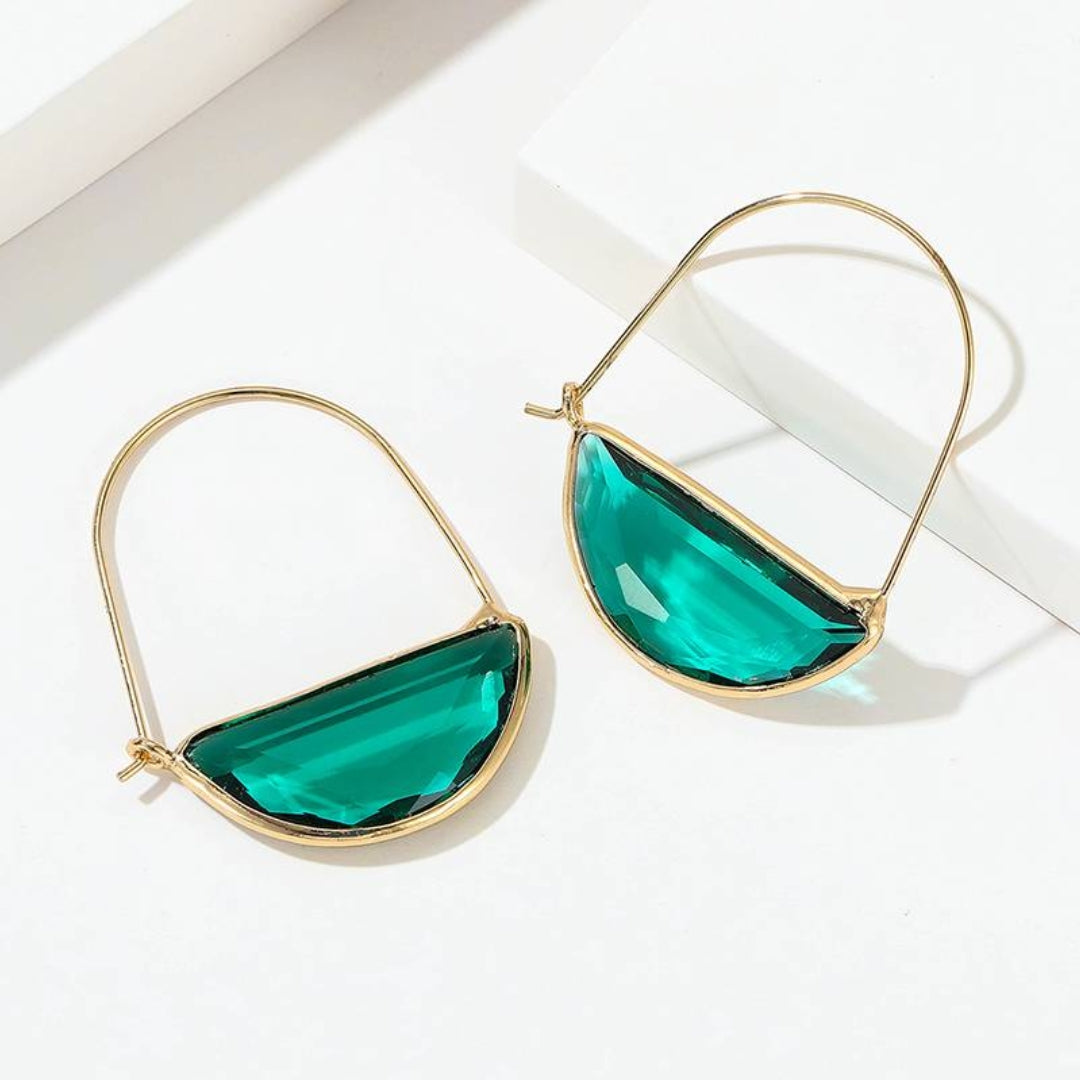 Vintage Turquoise Glass Earrings-Lydieannejewelry