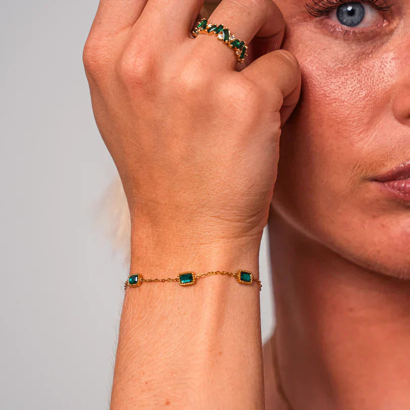 Emerald Trinity Bracelet-Lydieannejewelry