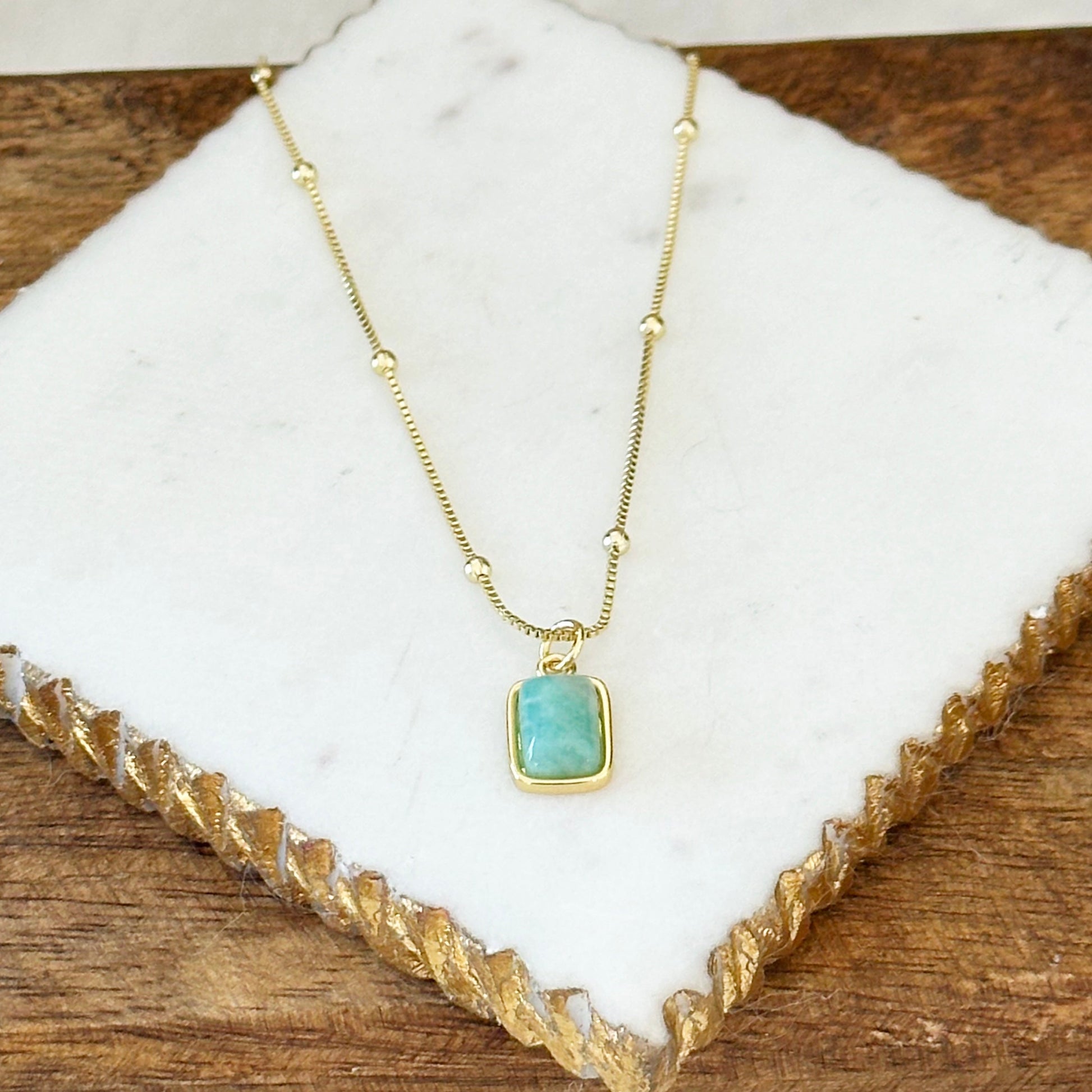 Briella Amazonite Gemstone Necklace-Lydieannejewelry