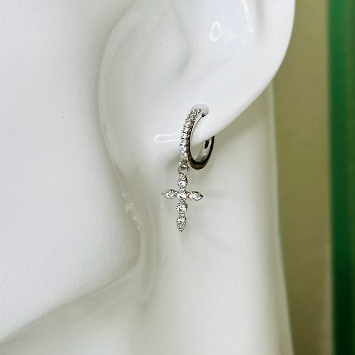 Dainty Cross Huggie Hoop Earrings-Lydieannejewelry
