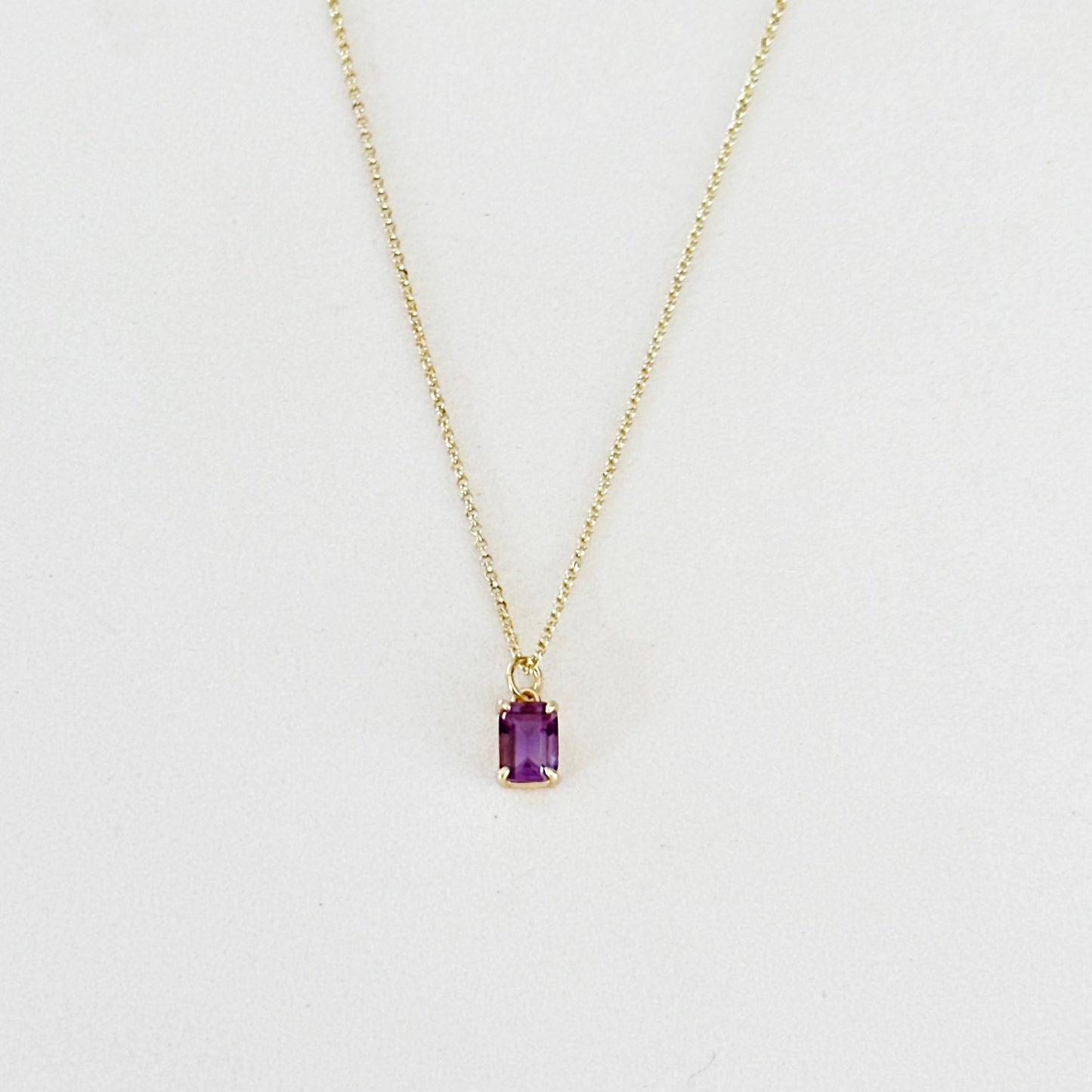 Violetta Amethyst Baguette Necklace-Lydieannejewelry