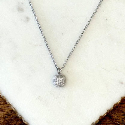 Tessa CZ Square Pendant Necklace-Lydieannejewelry