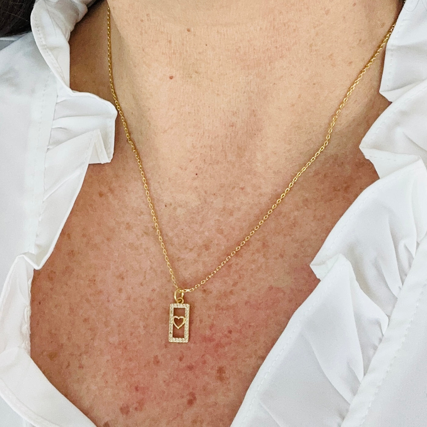 Carita Dainty Heart Tag Necklace-Lydieannejewelry