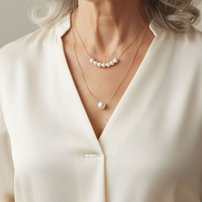 Elegant Double Pearl Necklace