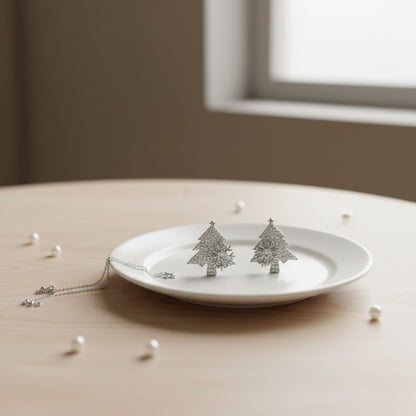 Vintage Christmas Tree Sparkling Earrings