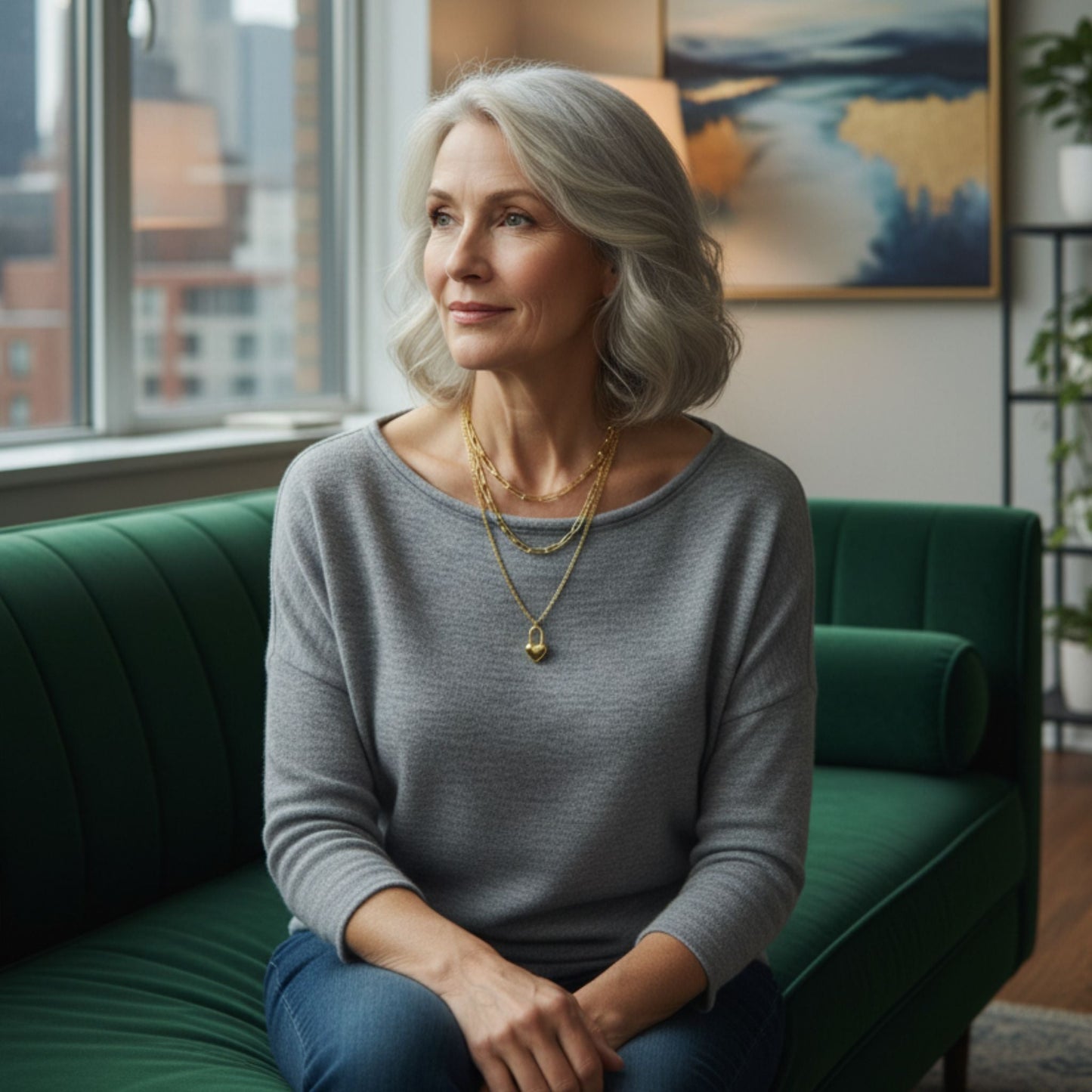 Multilayer Heart Pendant Necklace