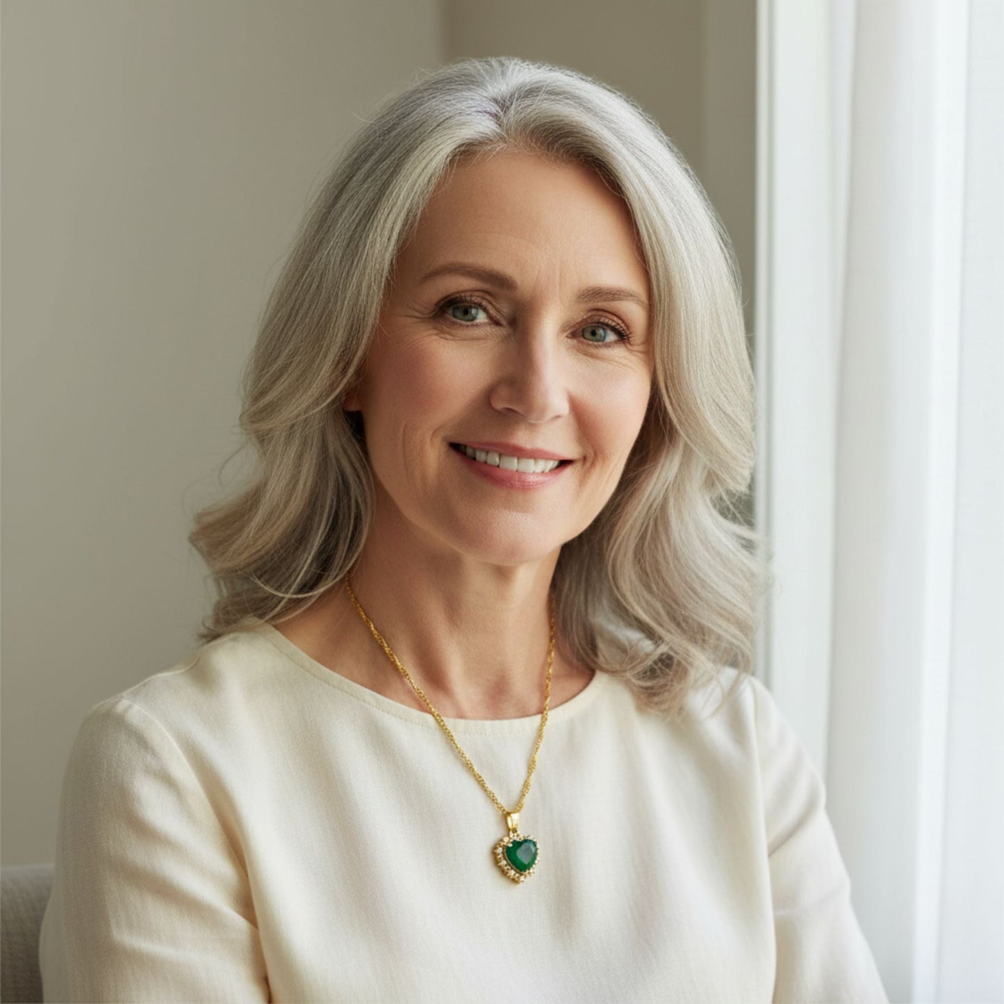 Gold Heart Pendant Necklace with Colorful Rhinestones