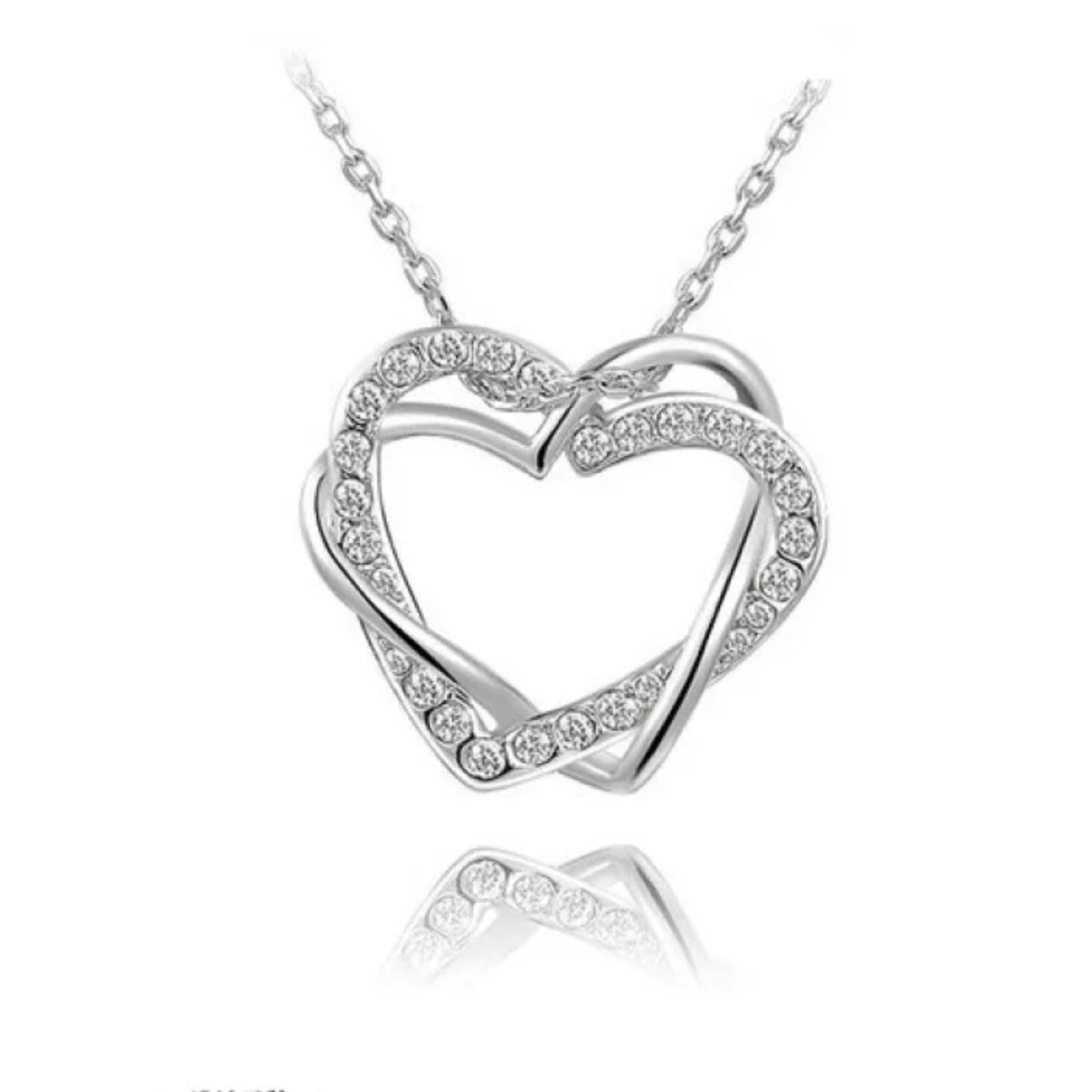 Diamond Heart Necklace and Earrings