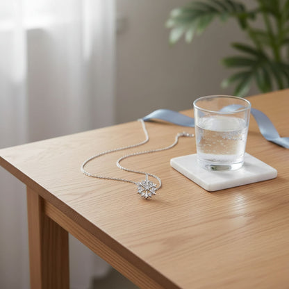 Rotatable Silver Snowflake Necklace