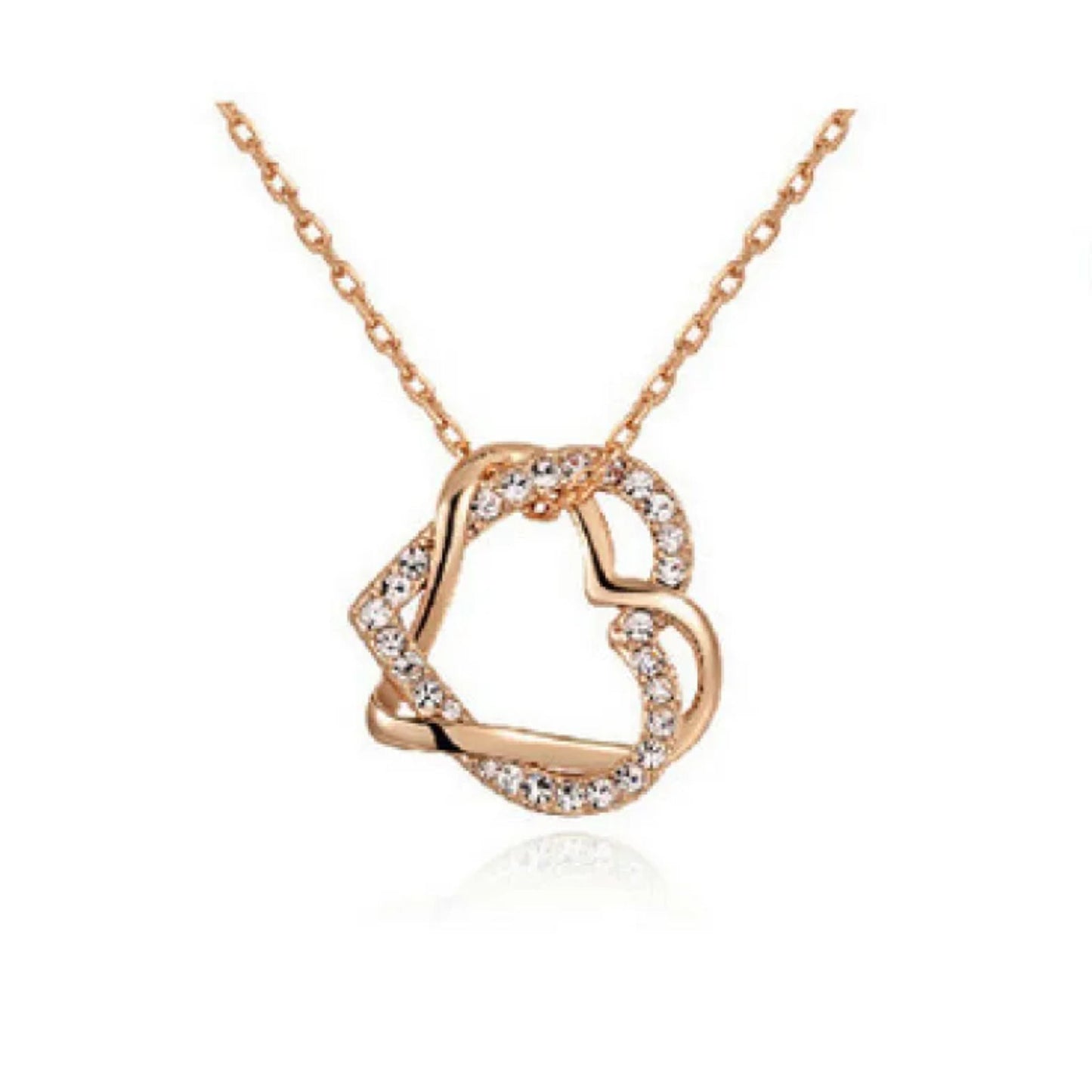 Diamond Heart Necklace and Earrings