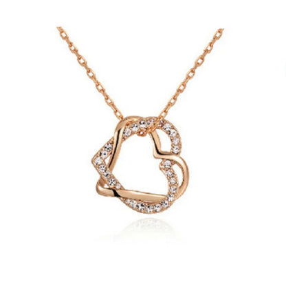 Diamond Heart Necklace and Earrings