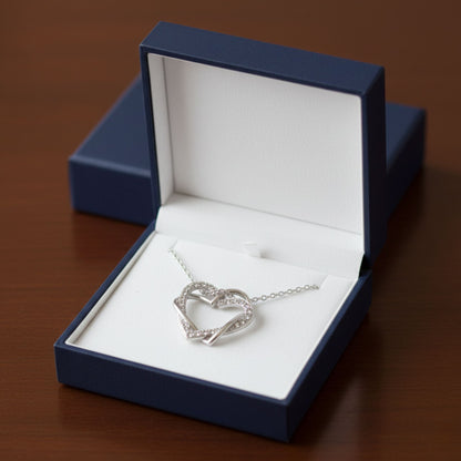 Diamond Heart Necklace and Earrings