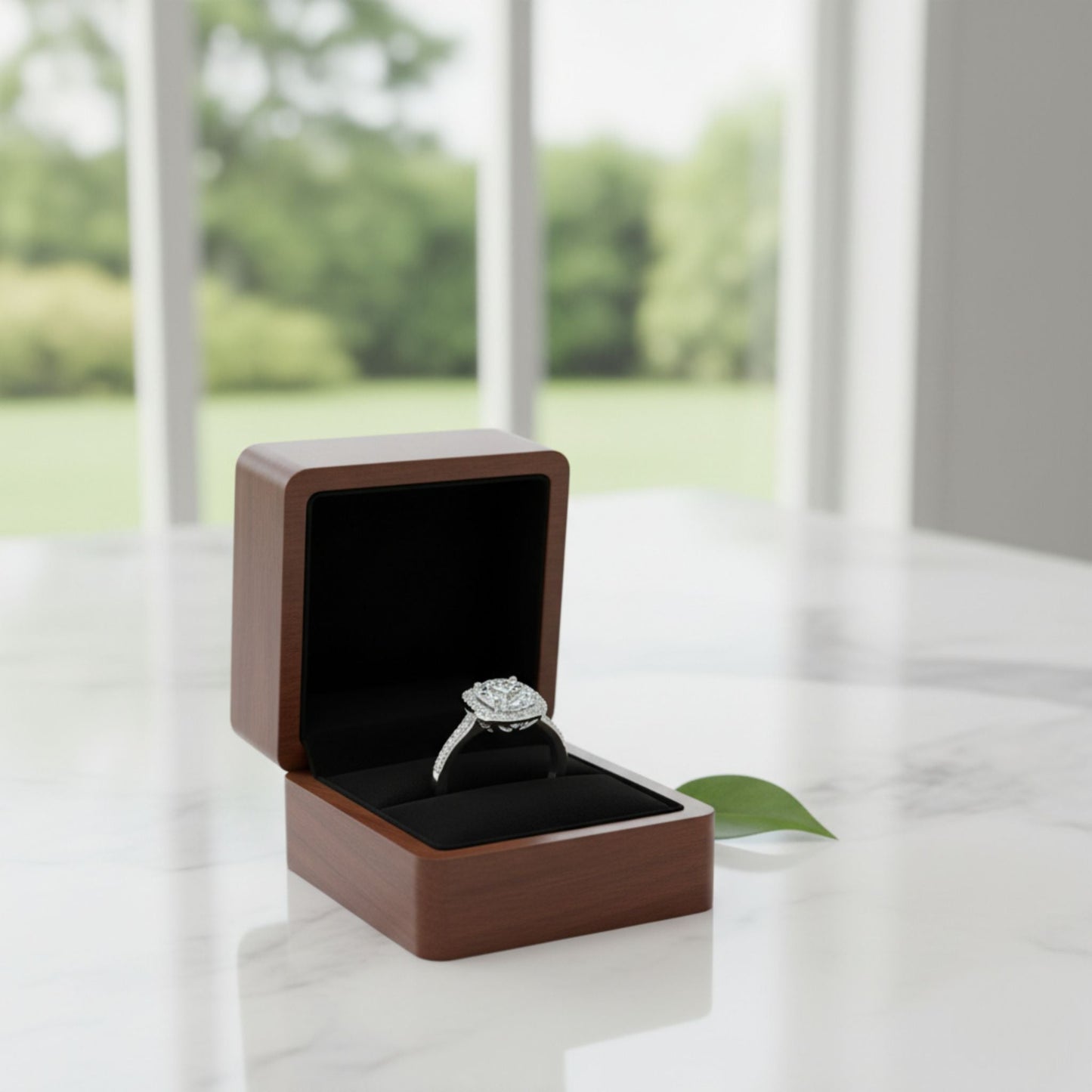 Sparkling Silver Square Ring