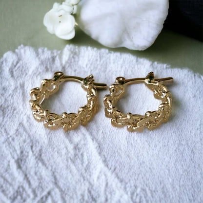 Diletta Small Designed Cuban Hoops-Lydieannejewelry