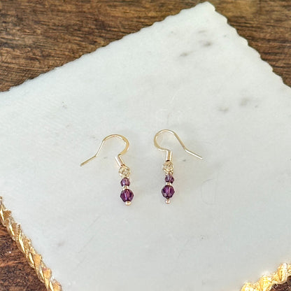 Gioia Dainty Amethyst Earrings-Lydieannejewelry